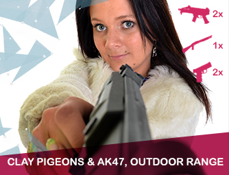 Clay pigeons, AK47, Outdoor range
